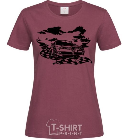 Women's T-shirt Alfa romeo car burgundy фото