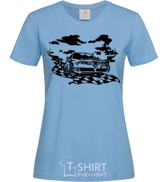 Women's T-shirt Alfa romeo car sky-blue фото