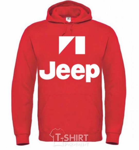 Мужская толстовка (худи) Logo Jeep Ярко-красный фото