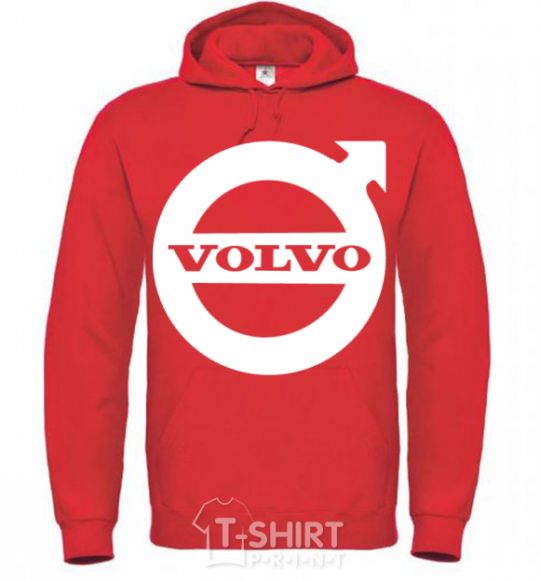 Мужская толстовка (худи) Logo Volvo Ярко-красный фото