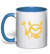 Mug with a colored handle Devil Mazda royal-blue фото