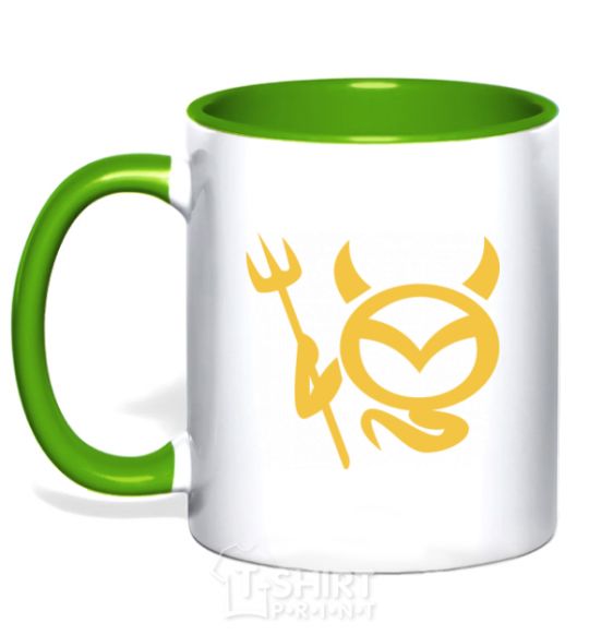 Mug with a colored handle Devil Mazda kelly-green фото