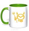 Mug with a colored handle Devil Mazda kelly-green фото