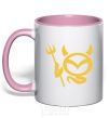 Mug with a colored handle Devil Mazda light-pink фото