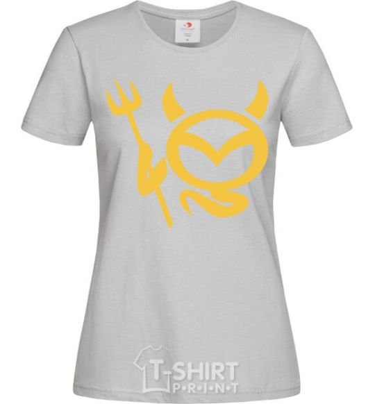 Women's T-shirt Devil Mazda grey фото