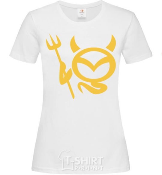 Women's T-shirt Devil Mazda White фото