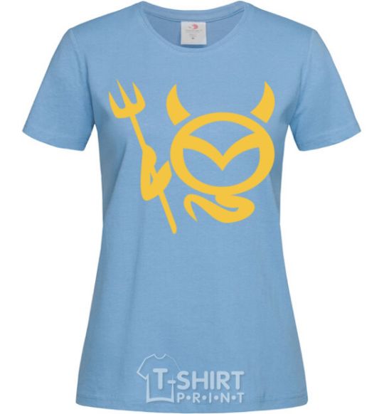 Women's T-shirt Devil Mazda sky-blue фото