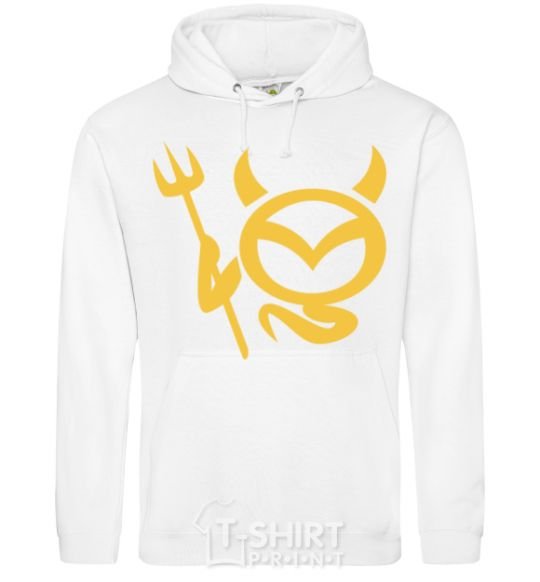 Men`s hoodie Devil Mazda White фото