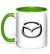 Чашка с цветной ручкой Mazda logo Зеленый фото