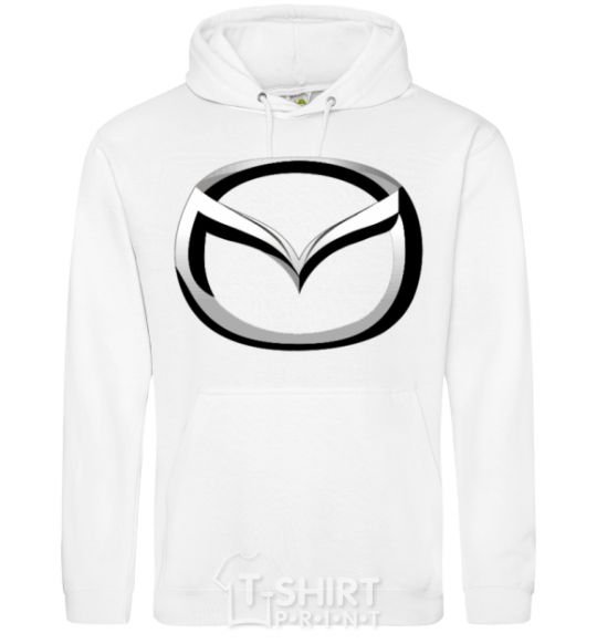 Мужская толстовка (худи) Mazda logo Белый фото