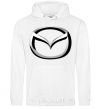 Men`s hoodie Mazda logo White фото