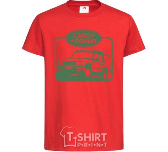 Детская футболка Land rover car Красный фото