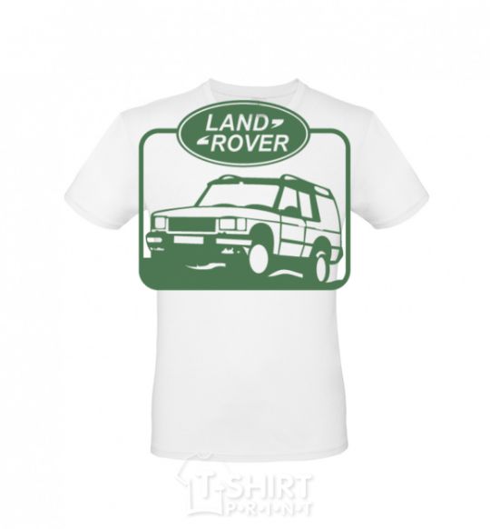 Men's T-Shirt Land rover car White фото