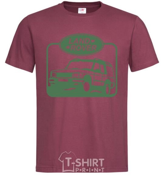 Мужская футболка Land rover car Бордовый фото
