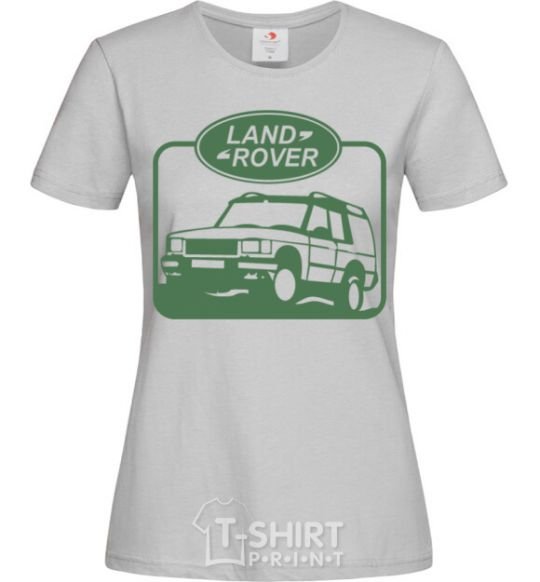 Women's T-shirt Land rover car grey фото