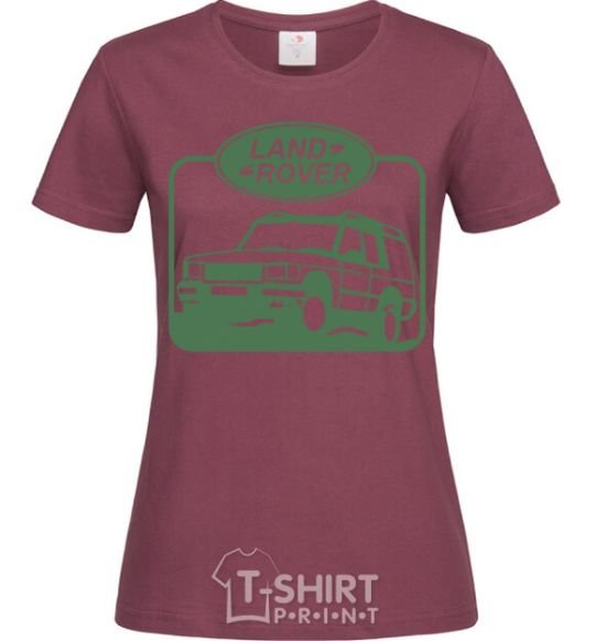 Women's T-shirt Land rover car burgundy фото