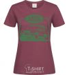 Women's T-shirt Land rover car burgundy фото