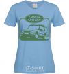 Women's T-shirt Land rover car sky-blue фото
