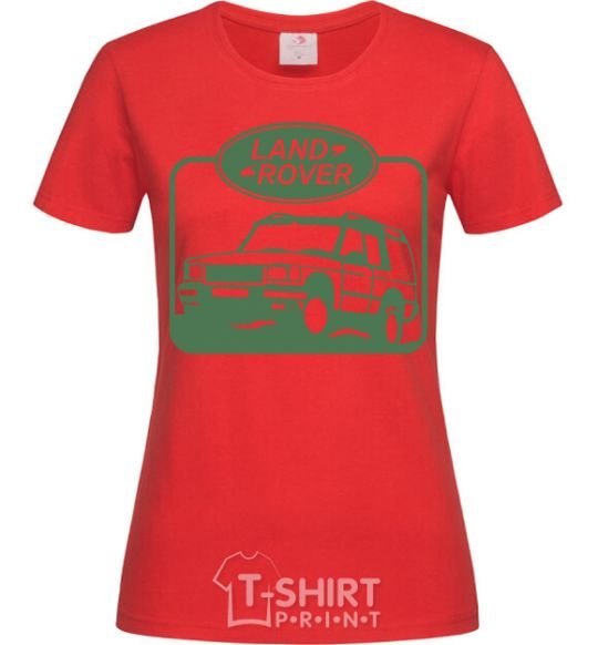 Women's T-shirt Land rover car red фото