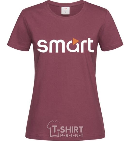 Women's T-shirt Smart logo burgundy фото