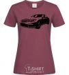 Women's T-shirt Mercedes car burgundy фото