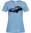 Women's T-shirt Mercedes car sky-blue фото