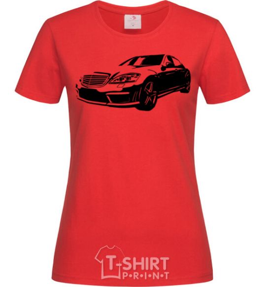 Women's T-shirt Mercedes car red фото