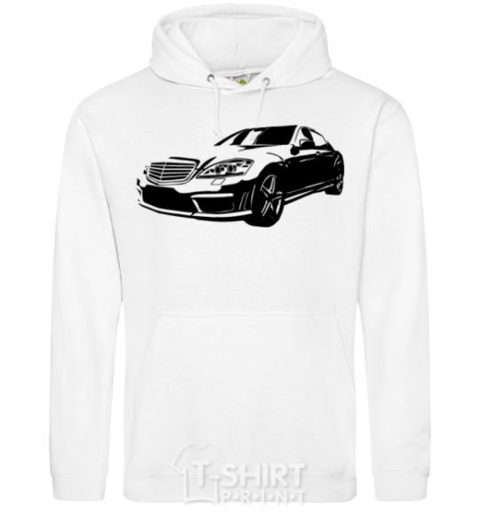 Men`s hoodie Mercedes car White фото