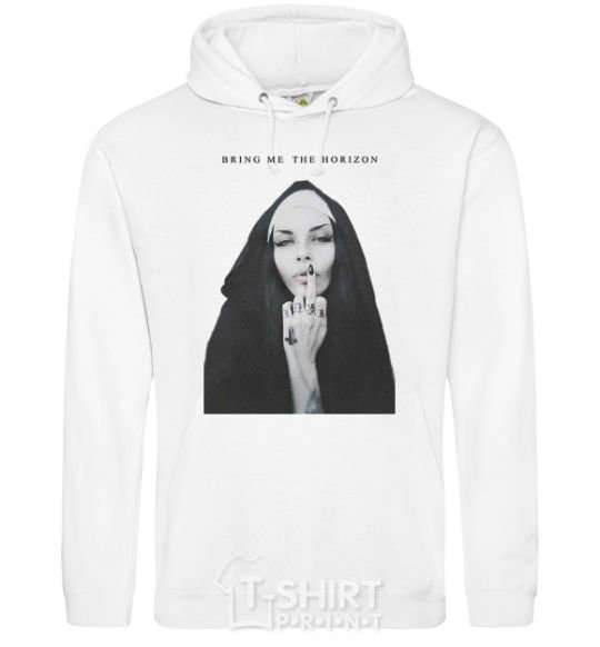 Men`s hoodie Bring me the horizon nun White фото