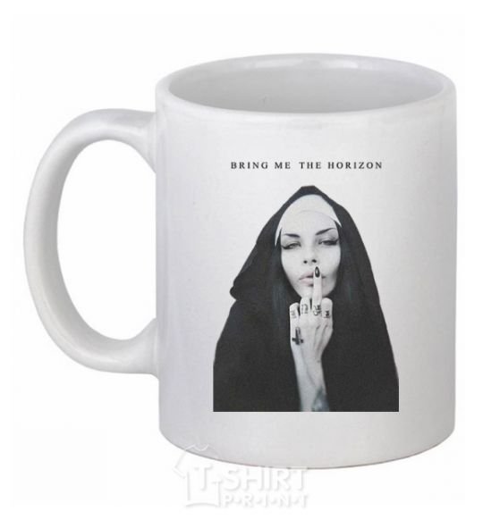 Ceramic mug Bring me the horizon nun White фото