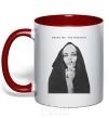 Mug with a colored handle Bring me the horizon nun red фото