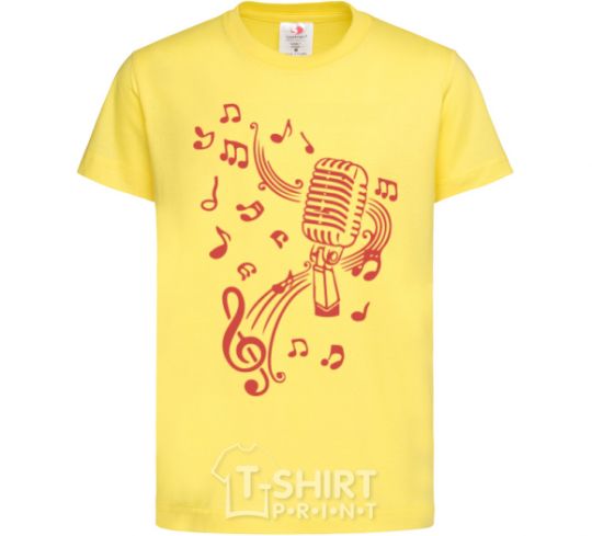 Kids T-shirt Music microphone cornsilk фото