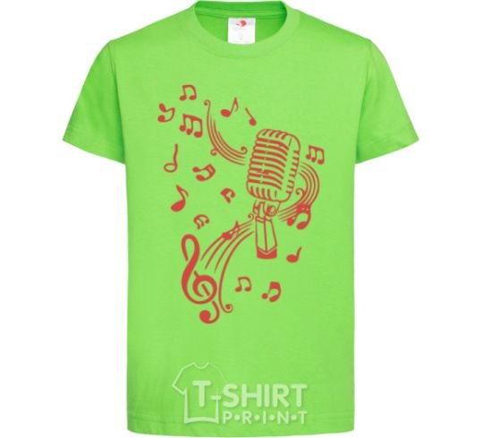 Kids T-shirt Music microphone orchid-green фото