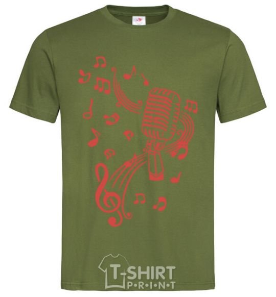 Men's T-Shirt Music microphone millennial-khaki фото