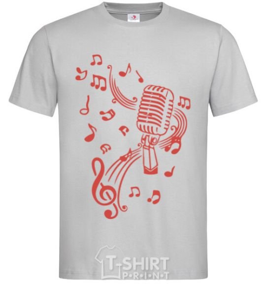 Men's T-Shirt Music microphone grey фото