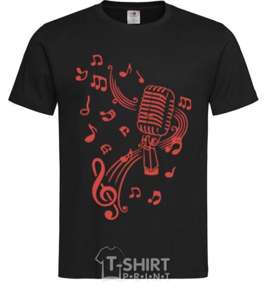Men's T-Shirt Music microphone black фото