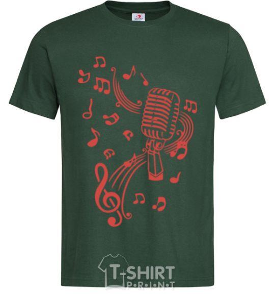Men's T-Shirt Music microphone bottle-green фото