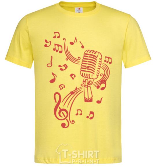 Men's T-Shirt Music microphone cornsilk фото