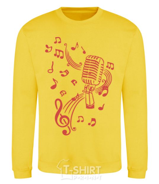 Sweatshirt Music microphone yellow фото