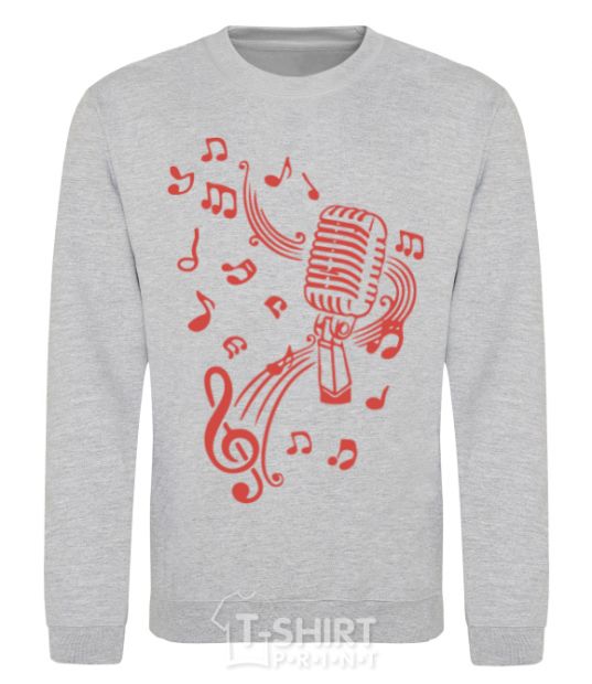 Sweatshirt Music microphone sport-grey фото