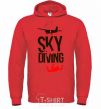 Men`s hoodie Sky diving bright-red фото