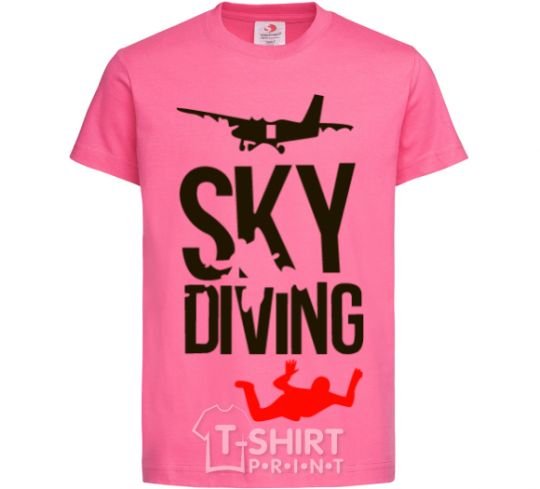 Детская футболка Sky diving Ярко-розовый фото