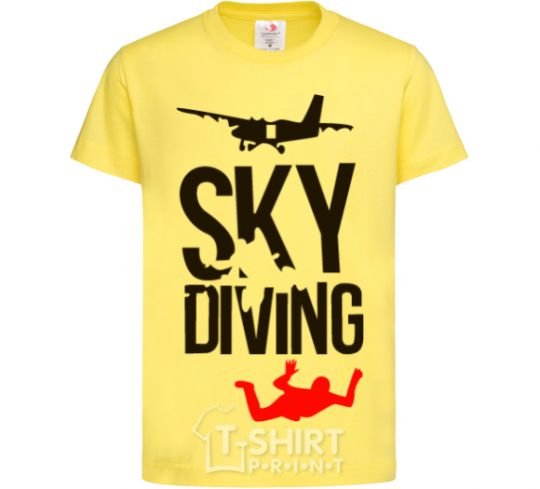 Kids T-shirt Sky diving cornsilk фото