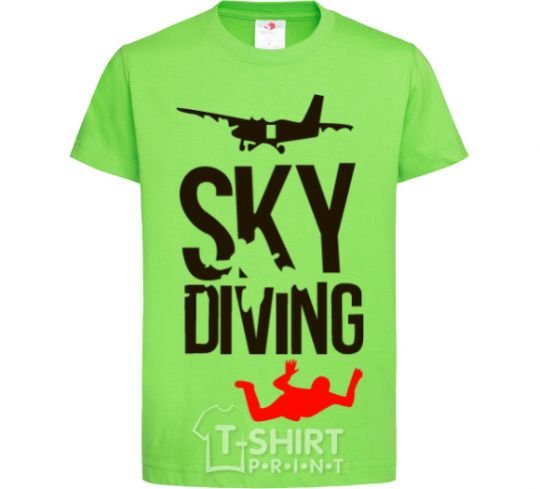 Kids T-shirt Sky diving orchid-green фото