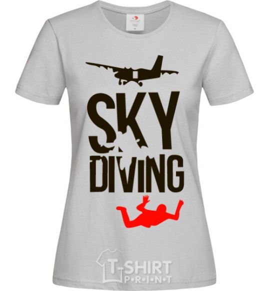 Women's T-shirt Sky diving grey фото