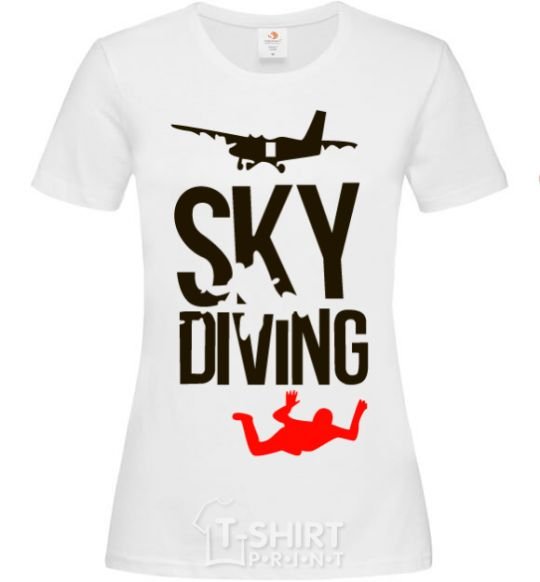 Women's T-shirt Sky diving White фото