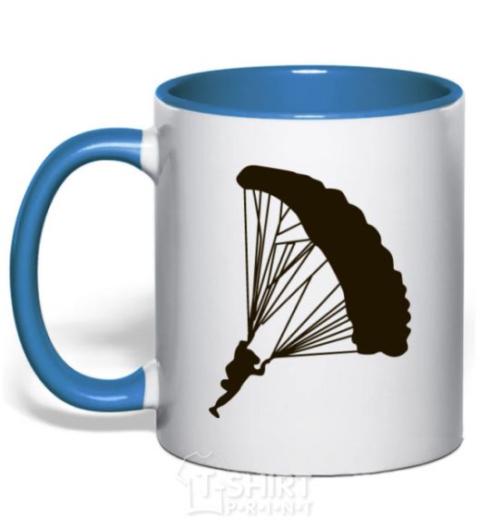 Mug with a colored handle Skydiver royal-blue фото