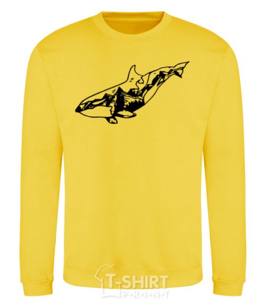 Sweatshirt Whale of a mountain yellow фото