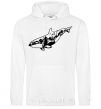 Men`s hoodie Whale of a mountain White фото