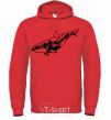 Men`s hoodie Whale of a mountain bright-red фото